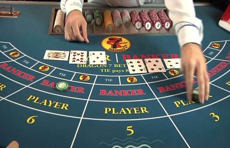 - 香港Gameone娛樂城全新會員福利 - 入金00即返送00! - 香港Gameone娛樂城全新會員福利 - 入金00即返送00! Croupier dealing cards at a baccarat table, with Banker and Player sections and chips nearby.